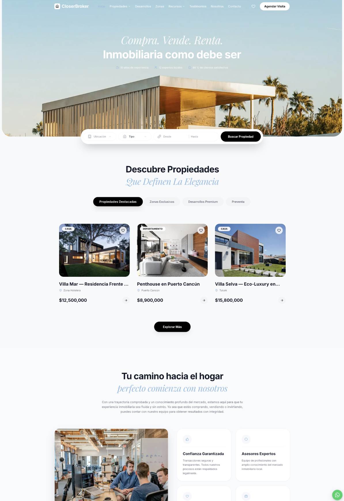 Plantilla CloserBroker — clean moderno con foco en inventario